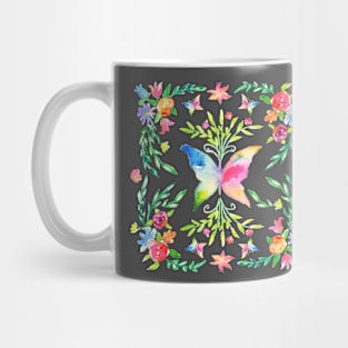 Watercolor butterfly and flowers Mug